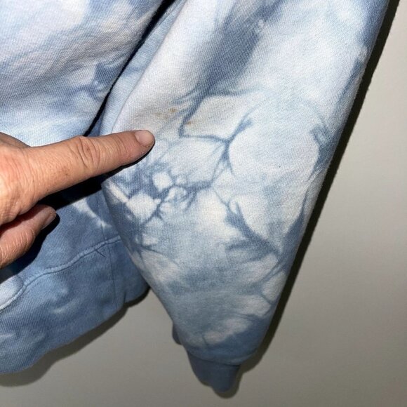 Obey Womens Sweatshirt Hoodie Size XL Blue White Tie Dye Embroidered Cotton - Picture 8 of 10